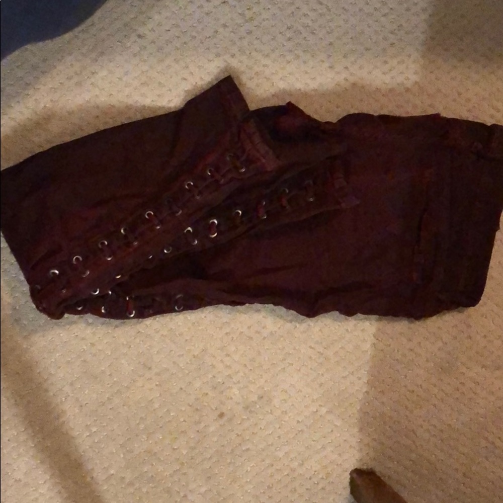 Blood red laced jean, snug fit